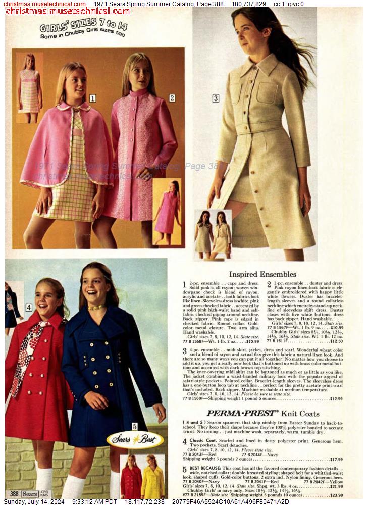 1971 Sears Catalog Girls Clothes