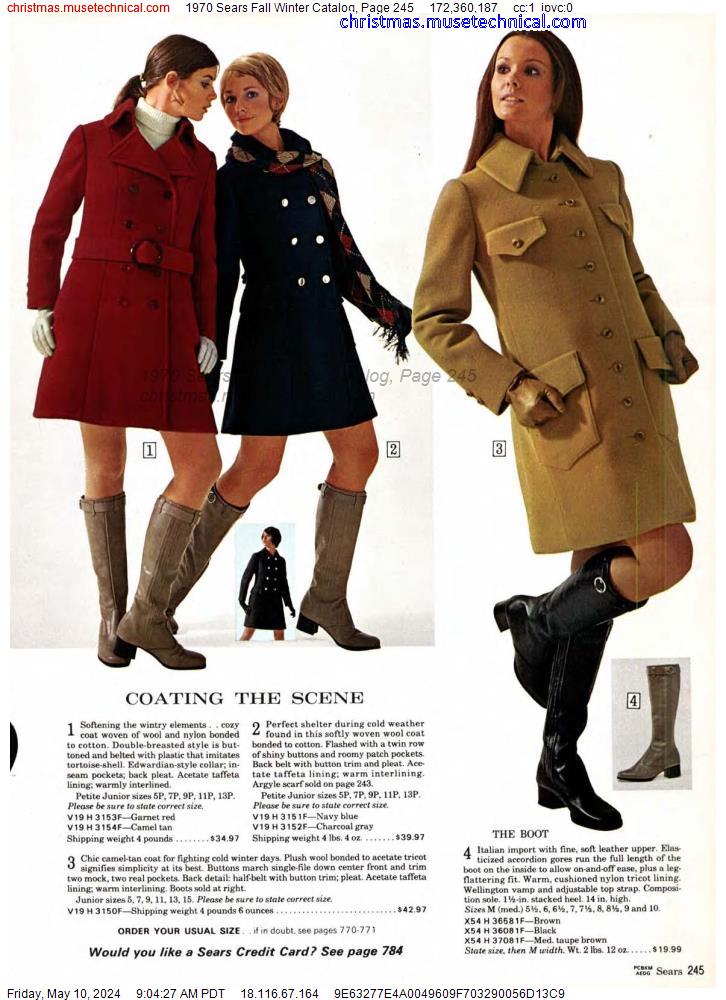 1970 Sears Fall Winter Catalog, Page 245