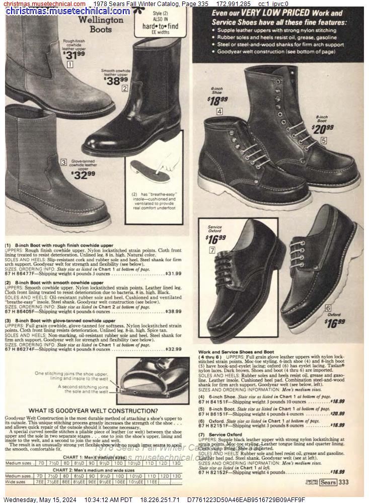 1978 Sears Fall Winter Catalog, Page 335