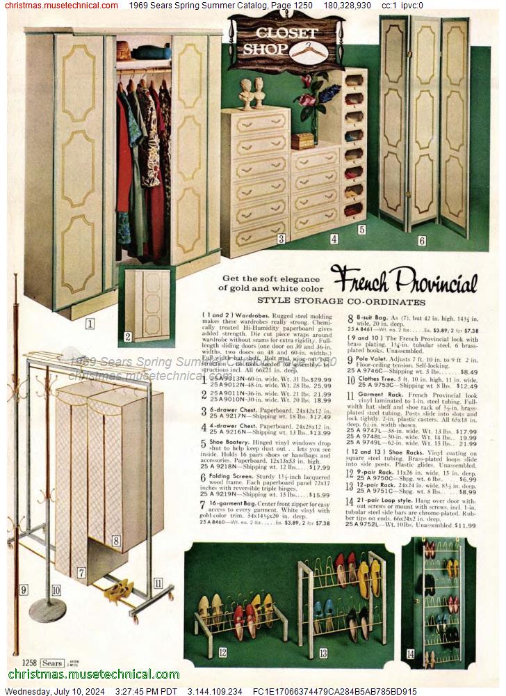1969 Sears Spring Summer Catalog, Page 1250