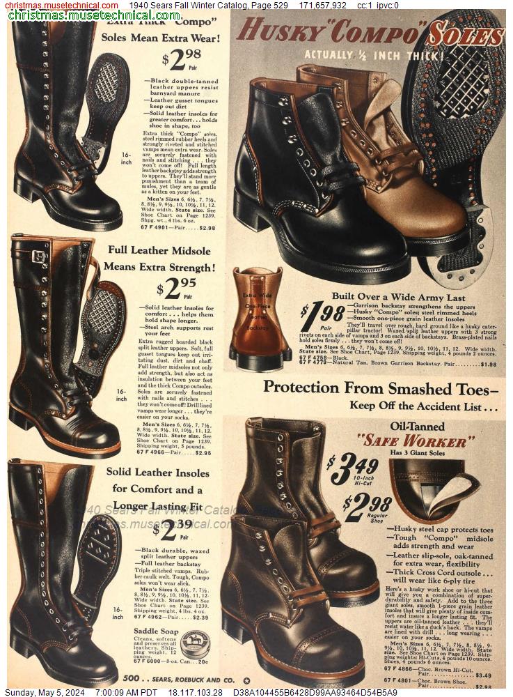 1940 Sears Fall Winter Catalog, Page 529