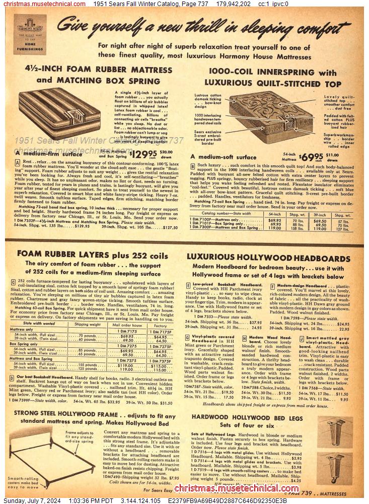 1951 Sears Fall Winter Catalog, Page 737