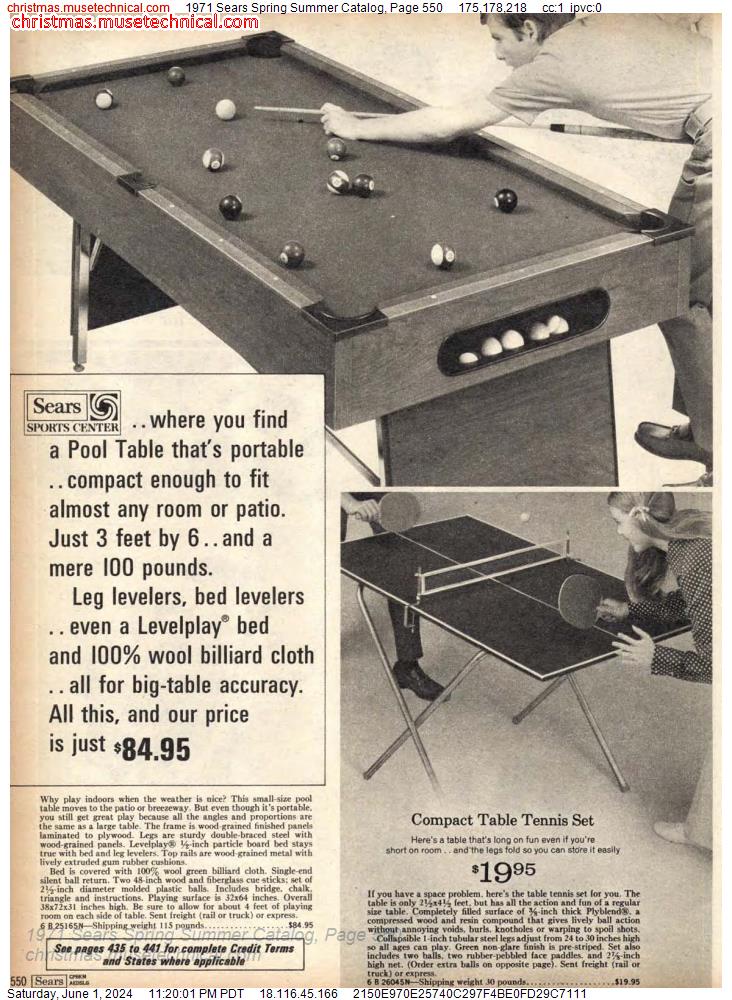 1971 Sears Spring Summer Catalog, Page 550