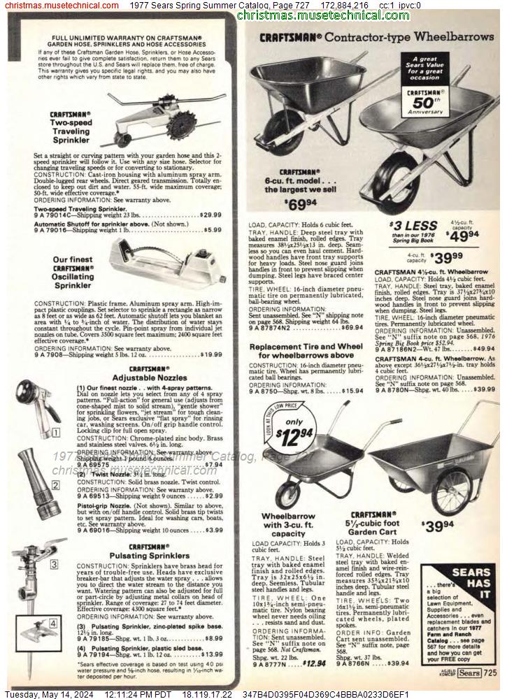 1977 Sears Spring Summer Catalog, Page 727
