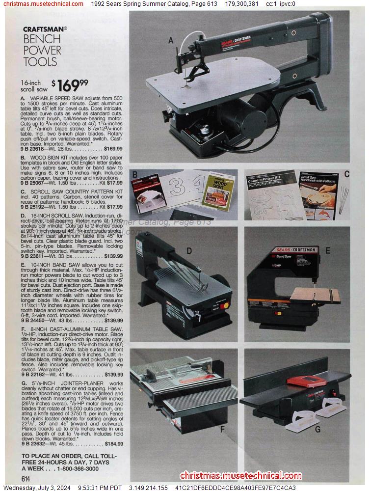 1992 Sears Spring Summer Catalog, Page 613