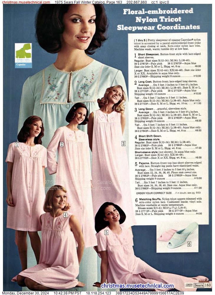 1975 Sears Fall Winter Catalog, Page 163