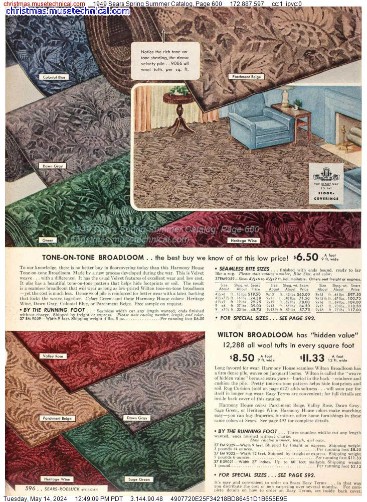 1949 Sears Spring Summer Catalog, Page 600