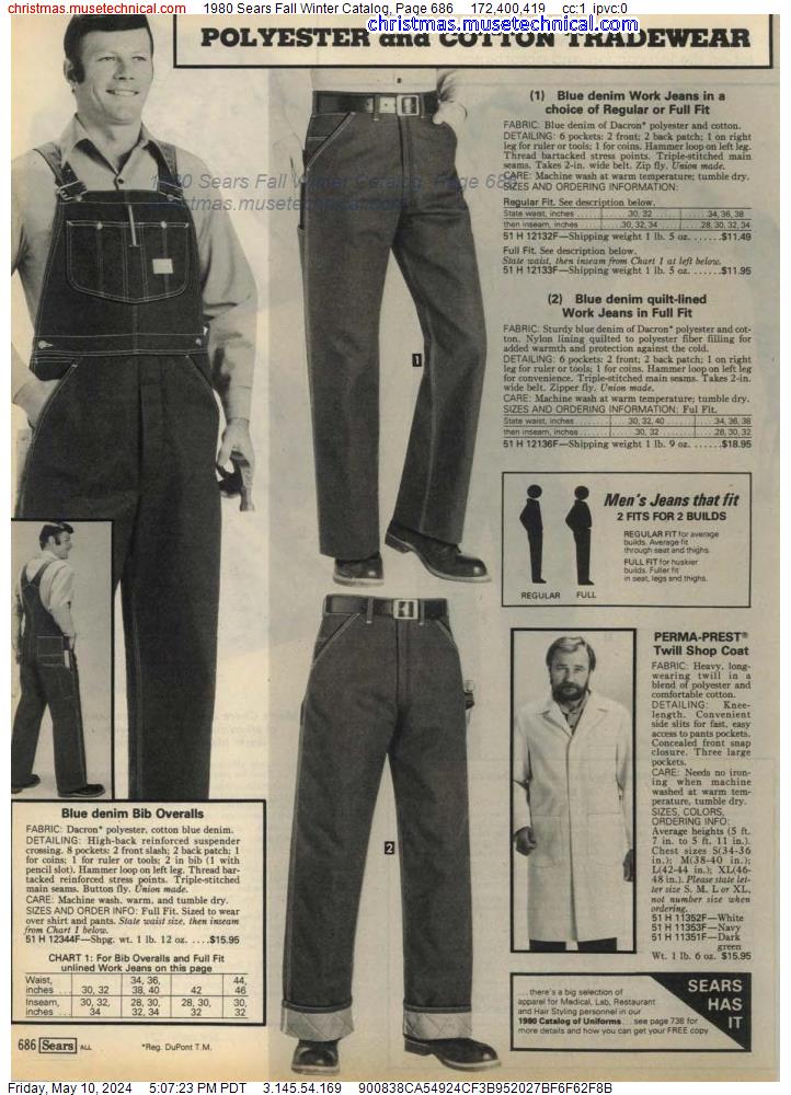 1980 Sears Fall Winter Catalog, Page 686