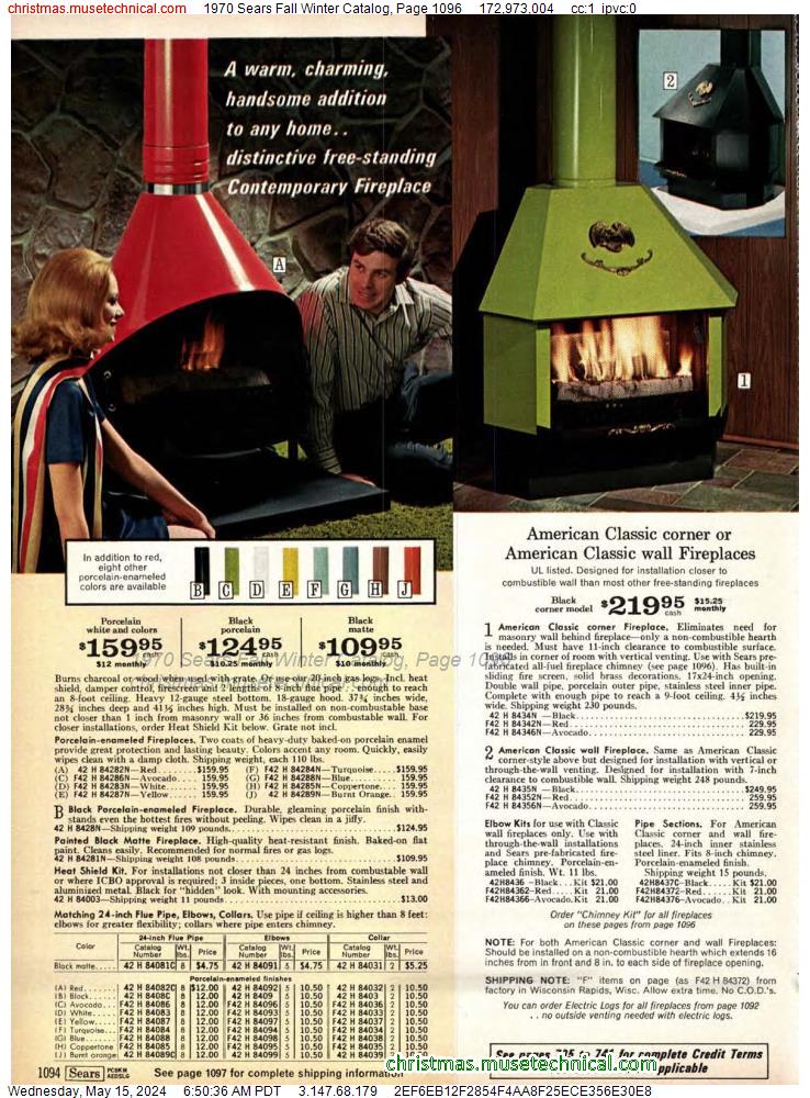 1970 Sears Fall Winter Catalog, Page 1096