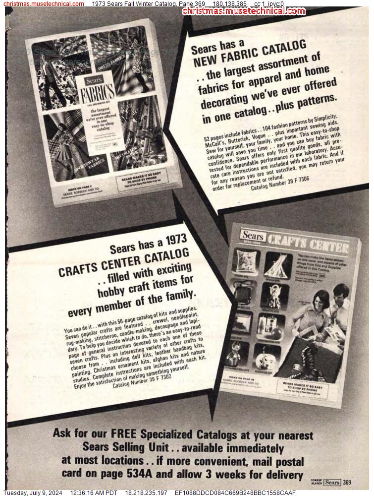 1973 Sears Fall Winter Catalog, Page 369
