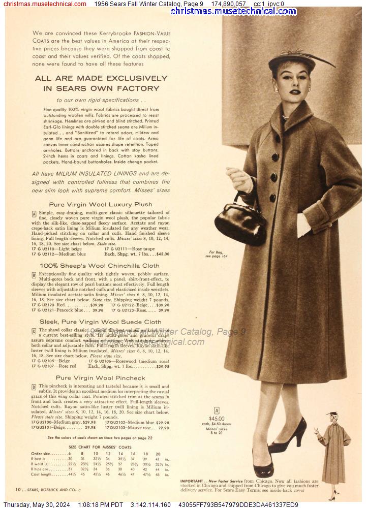 1956 Sears Fall Winter Catalog, Page 9