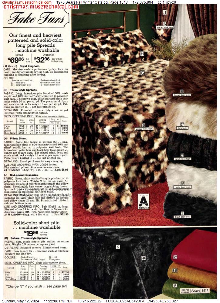 1976 Sears Fall Winter Catalog, Page 1513