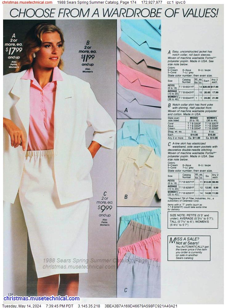 1988 Sears Spring Summer Catalog, Page 174