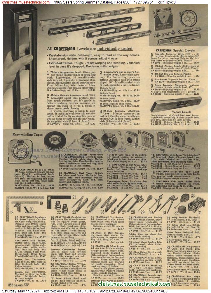 1965 Sears Spring Summer Catalog, Page 856