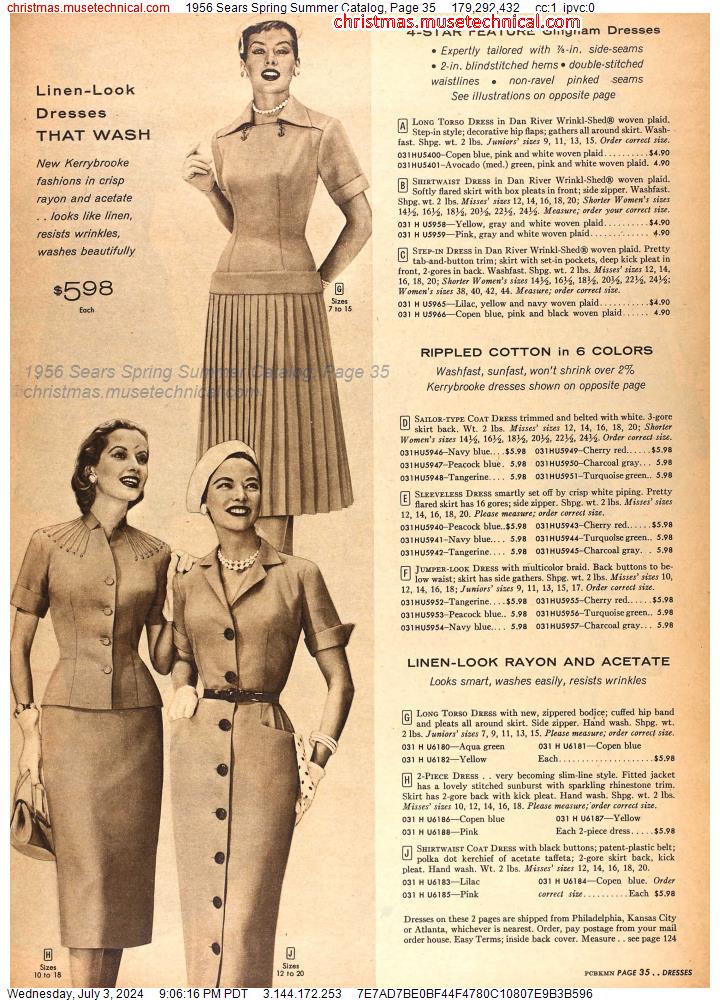 1956 Sears Spring Summer Catalog, Page 35