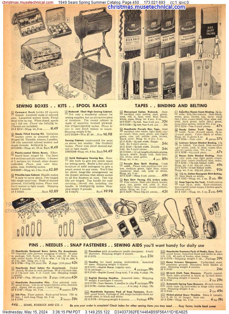 1949 Sears Spring Summer Catalog, Page 450