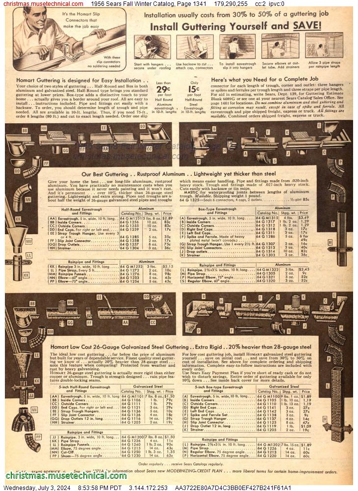 1956 Sears Fall Winter Catalog, Page 1341