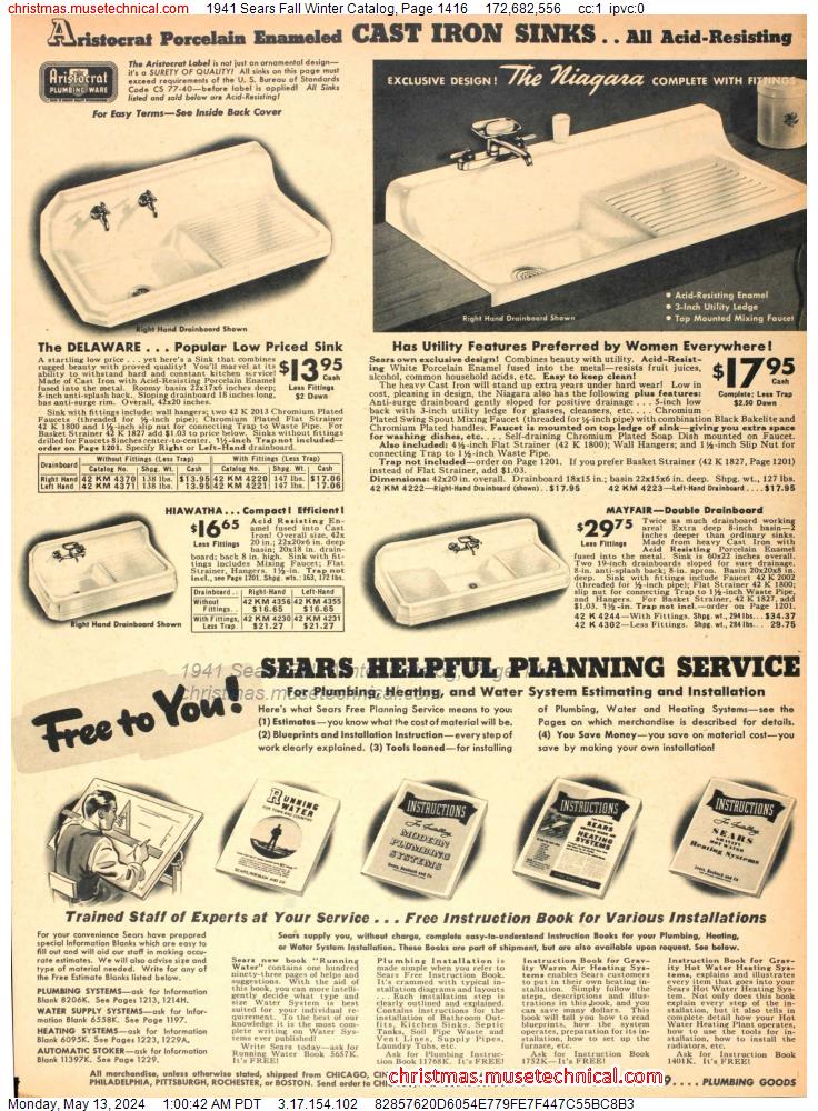 1941 Sears Fall Winter Catalog, Page 1416