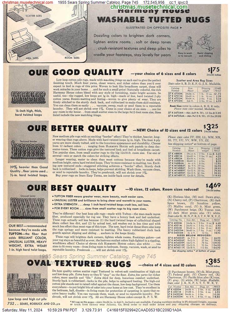 1955 Sears Spring Summer Catalog, Page 745