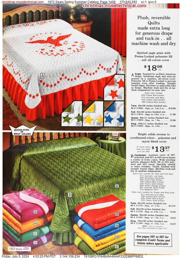1972 Sears Spring Summer Catalog, Page 1408