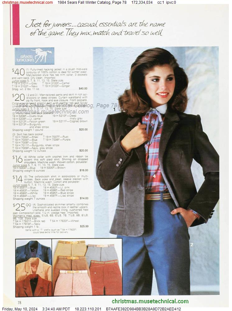 1984 Sears Fall Winter Catalog, Page 78