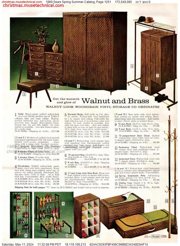 1969 Sears Spring Summer Catalog, Page 1251