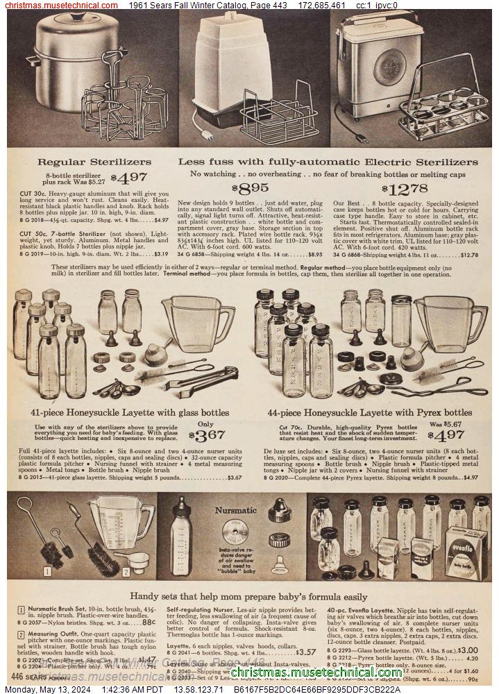 1961 Sears Fall Winter Catalog, Page 443