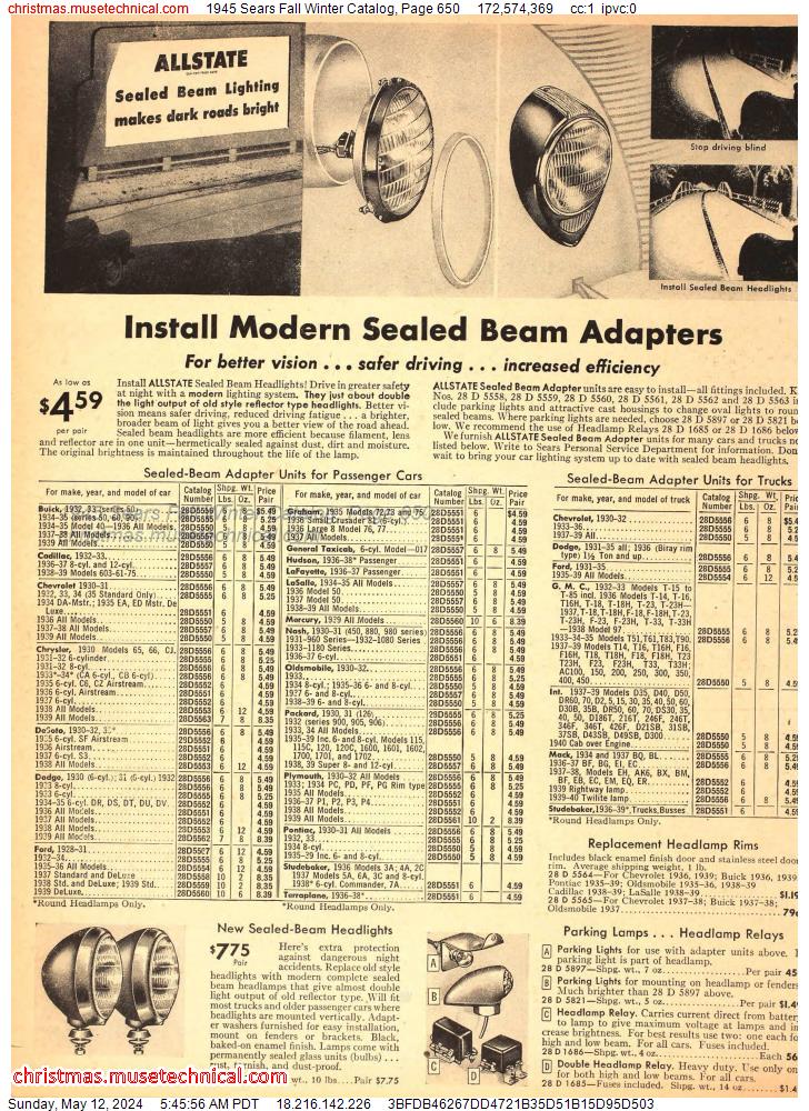 1945 Sears Fall Winter Catalog, Page 650