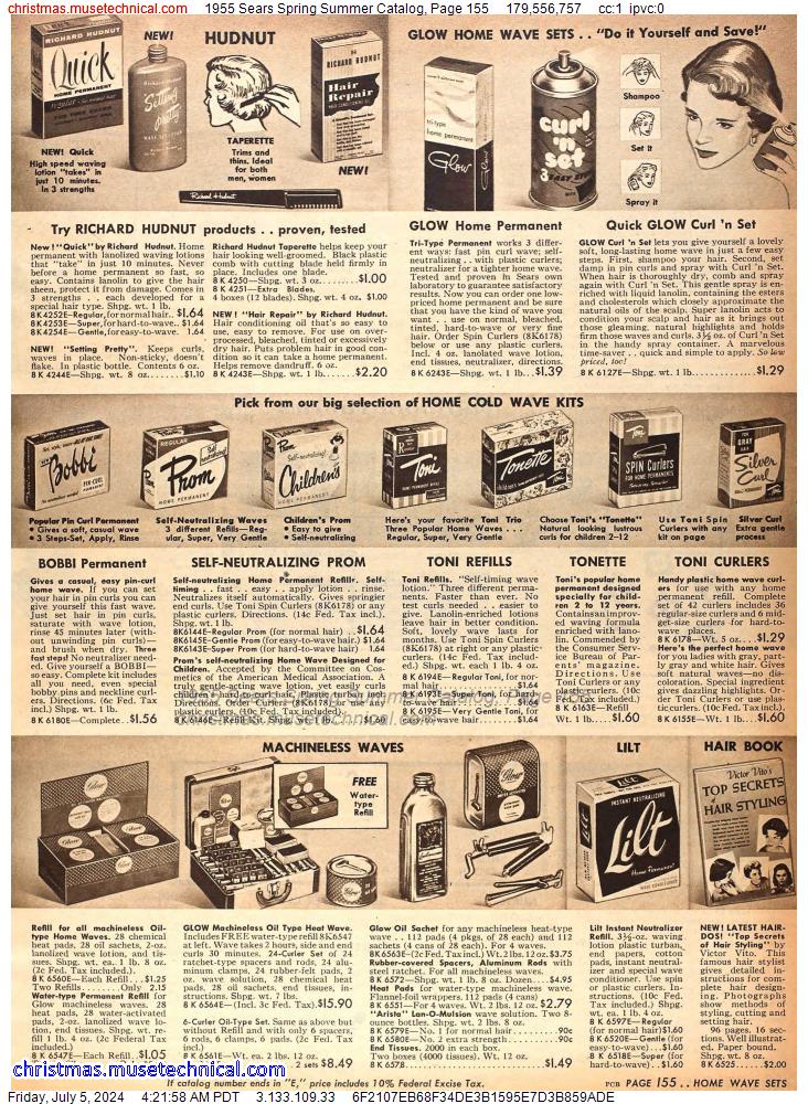 1955 Sears Spring Summer Catalog, Page 155