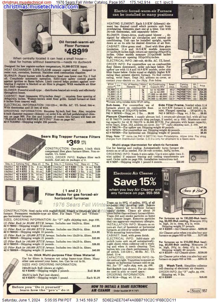 1976 Sears Fall Winter Catalog, Page 957