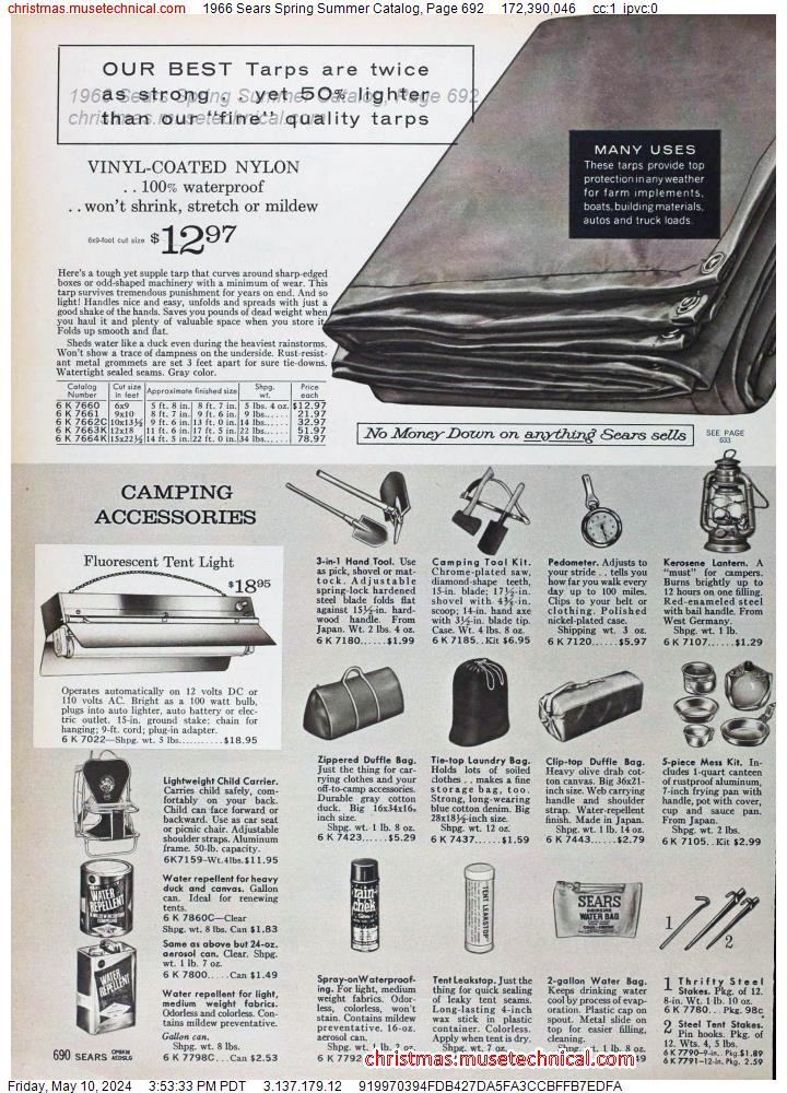 1966 Sears Spring Summer Catalog, Page 692