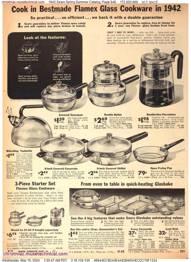 1942 Sears Spring Summer Catalog, Page 848