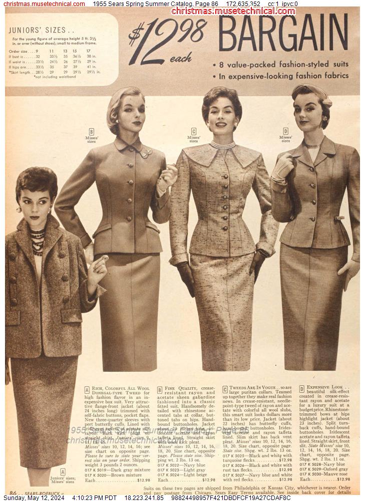 1955 Sears Spring Summer Catalog, Page 86