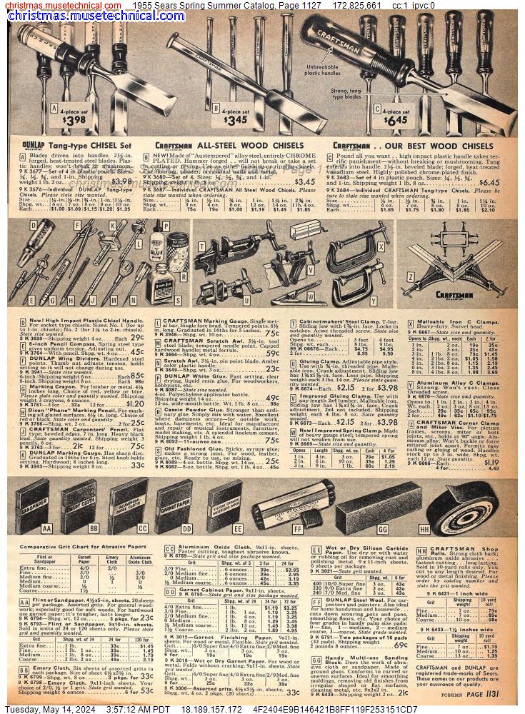 1955 Sears Spring Summer Catalog, Page 1127