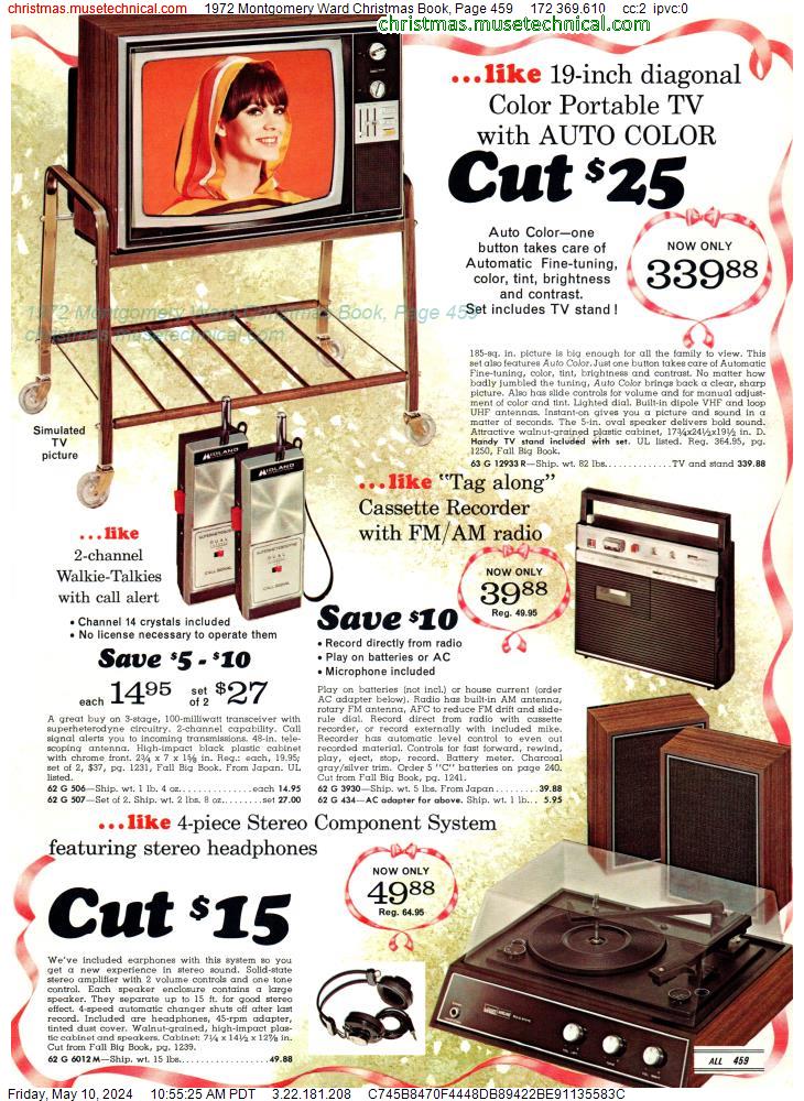 1972 Montgomery Ward Christmas Book, Page 459