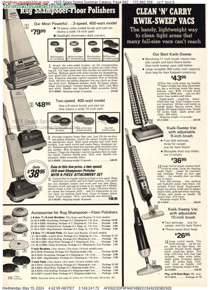 1975 Sears Spring Summer Catalog, Page 982