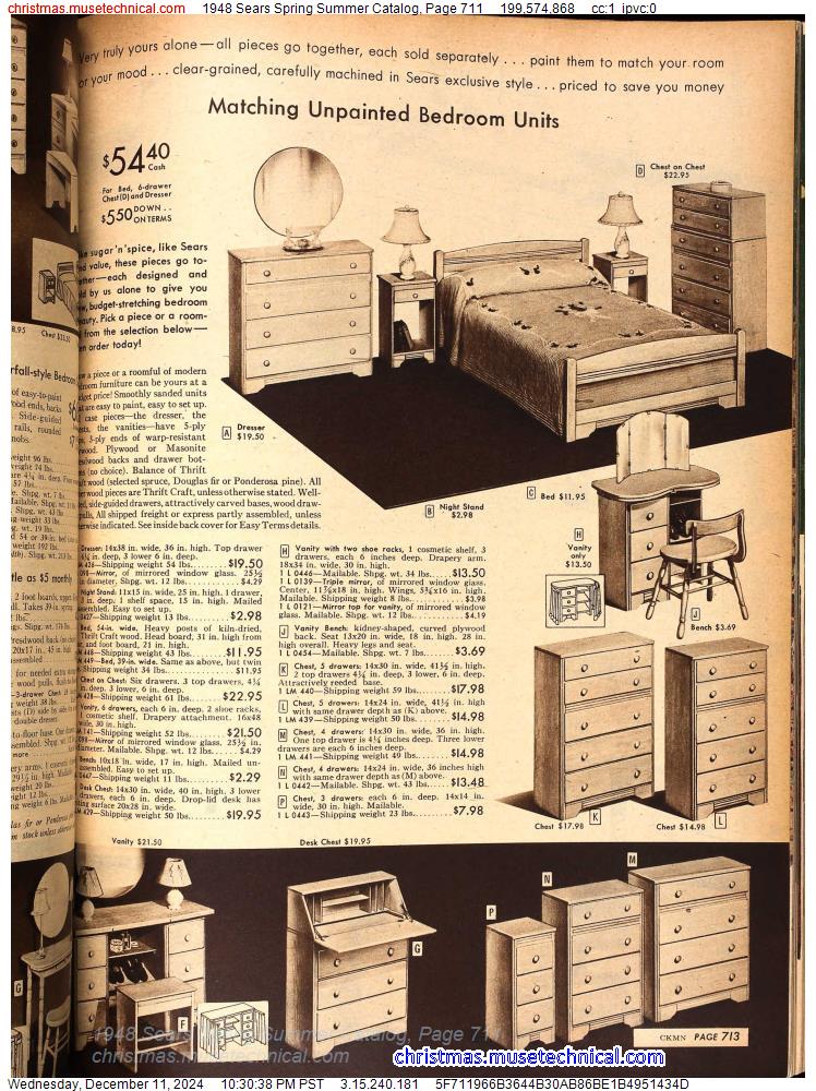 1948 Sears Spring Summer Catalog, Page 711