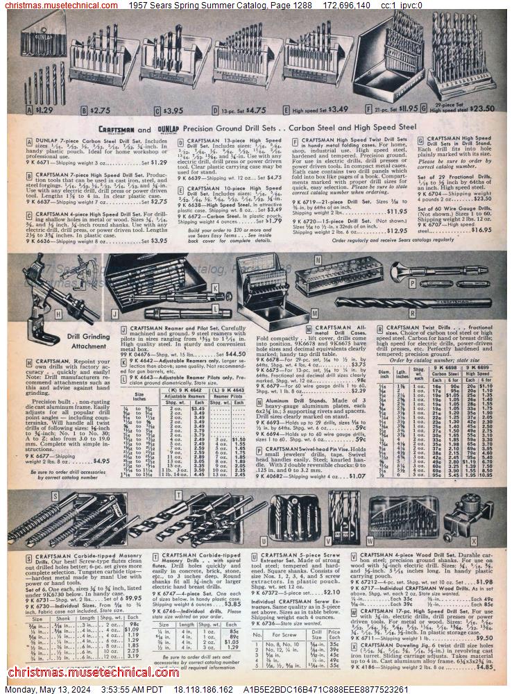 1957 Sears Spring Summer Catalog, Page 1288