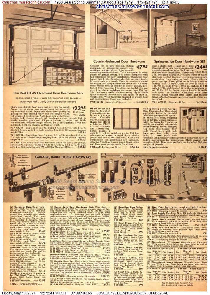 1956 Sears Spring Summer Catalog, Page 1219