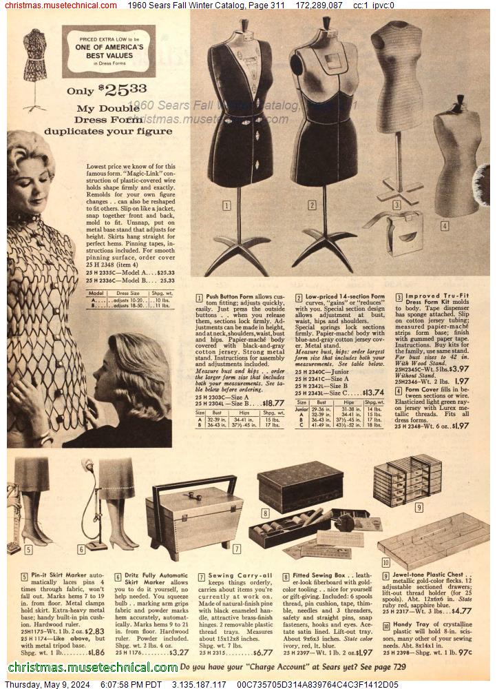 1960 Sears Fall Winter Catalog, Page 311