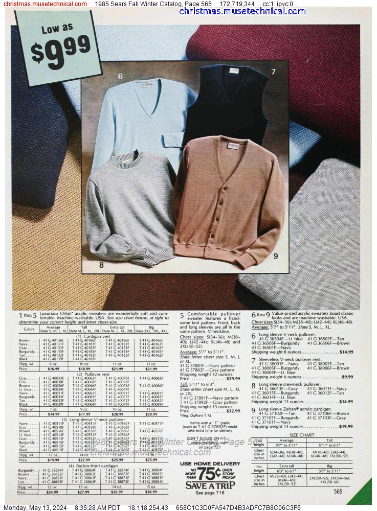 1985 Sears Fall Winter Catalog, Page 565