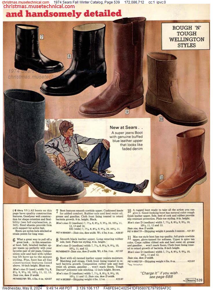 1974 Sears Fall Winter Catalog, Page 539