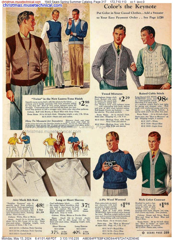 1940 Sears Spring Summer Catalog, Page 317 - Catalogs & Wishbooks