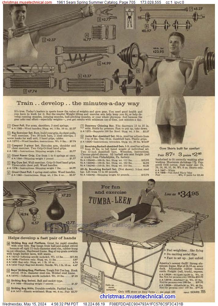 1961 Sears Spring Summer Catalog, Page 705