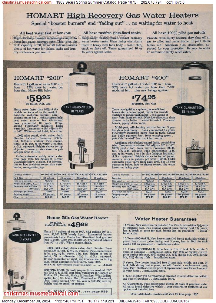 1963 Sears Spring Summer Catalog, Page 1075