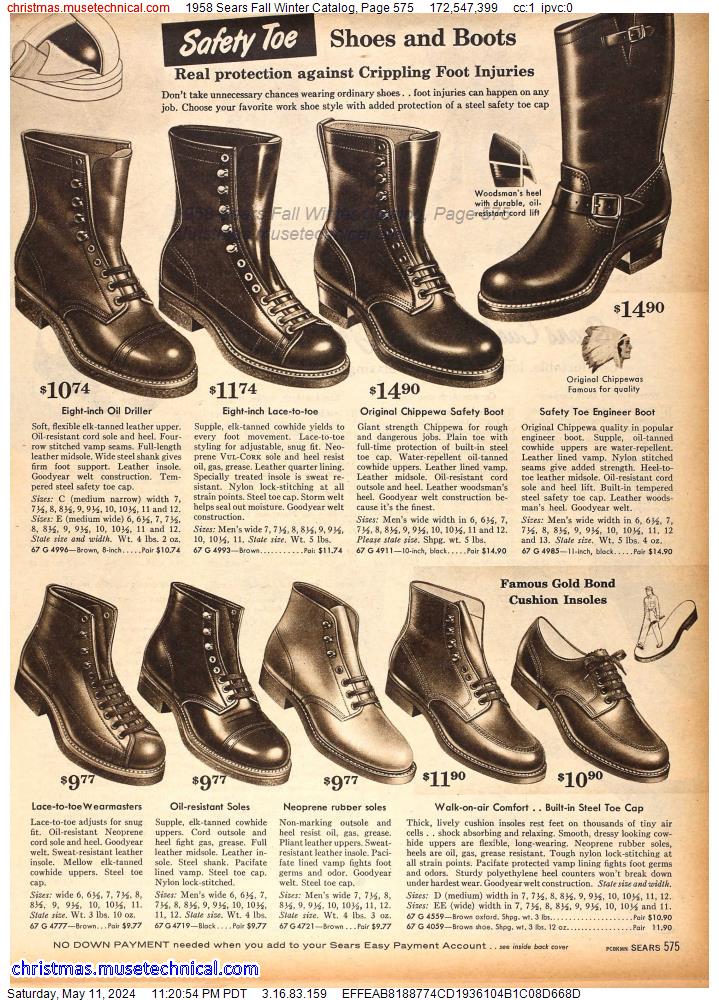 1958 Sears Fall Winter Catalog, Page 575