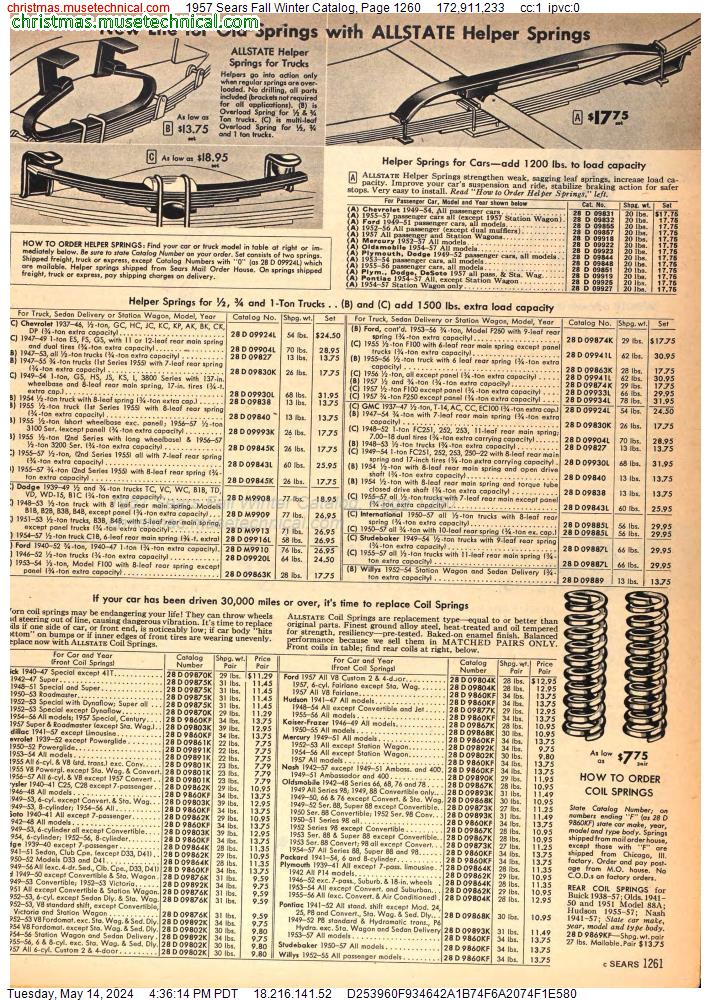 1957 Sears Fall Winter Catalog, Page 1260
