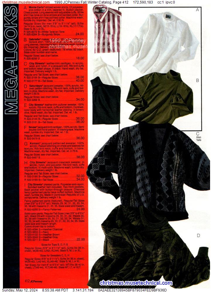 1990 JCPenney Fall Winter Catalog, Page 412
