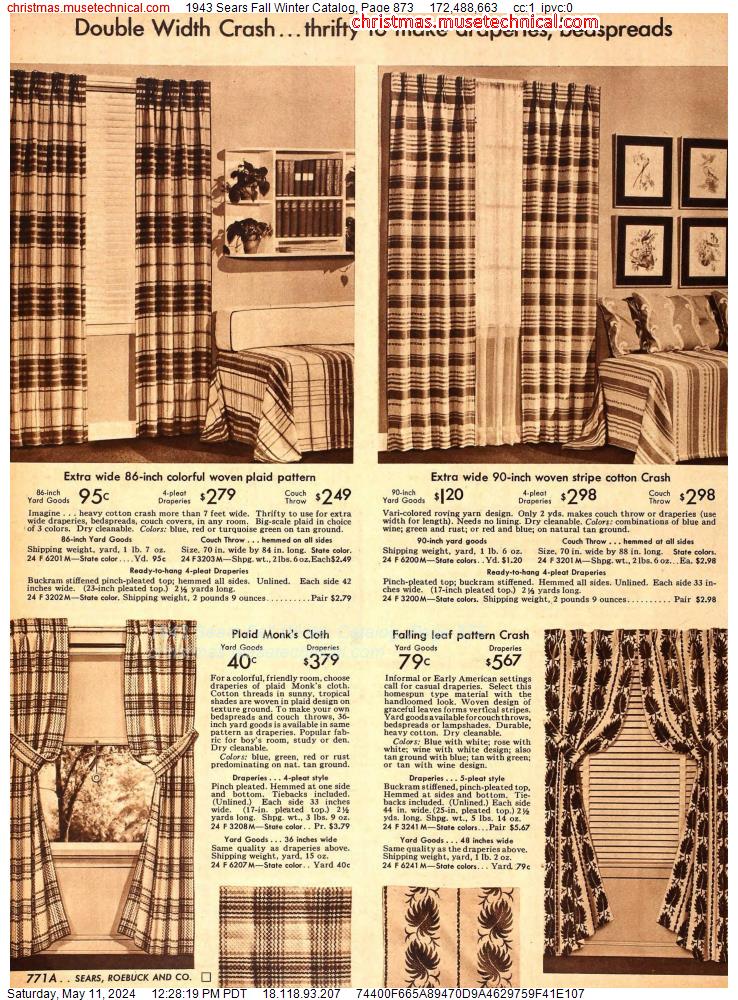 1943 Sears Fall Winter Catalog, Page 873