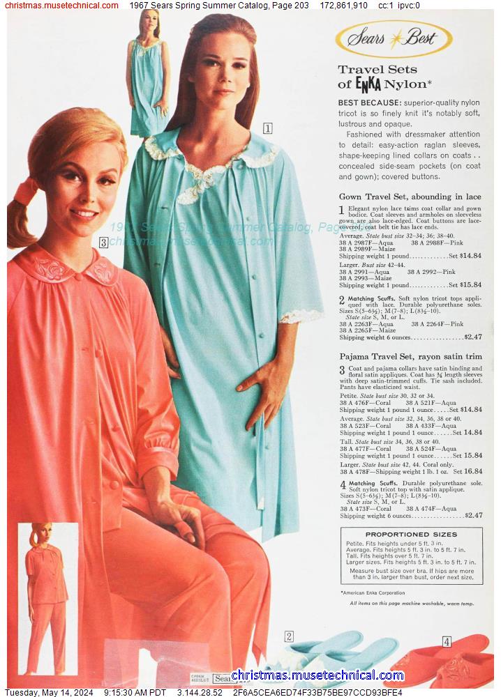1967 Sears Spring Summer Catalog, Page 203